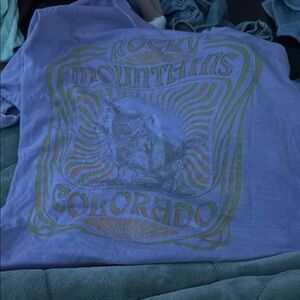 Purple Rocky Mountains Graphic T-Shirt